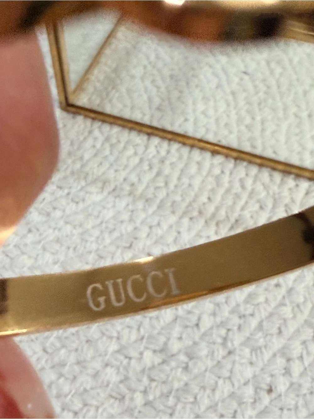 NEW Stainless Steel Logo Bangle Bracelet available in Gold Tone - Picture 5 of 8